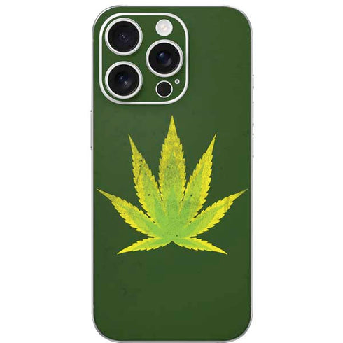 Marijuana Leaf Light Green iPhone 16 Pro Skin